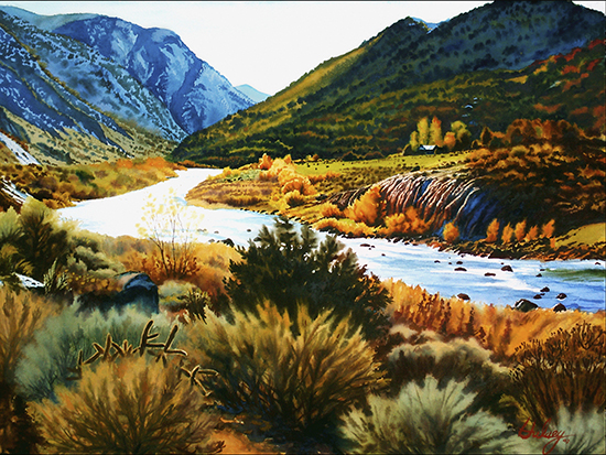 New Mexico Landscape watercolor by John Hulsey